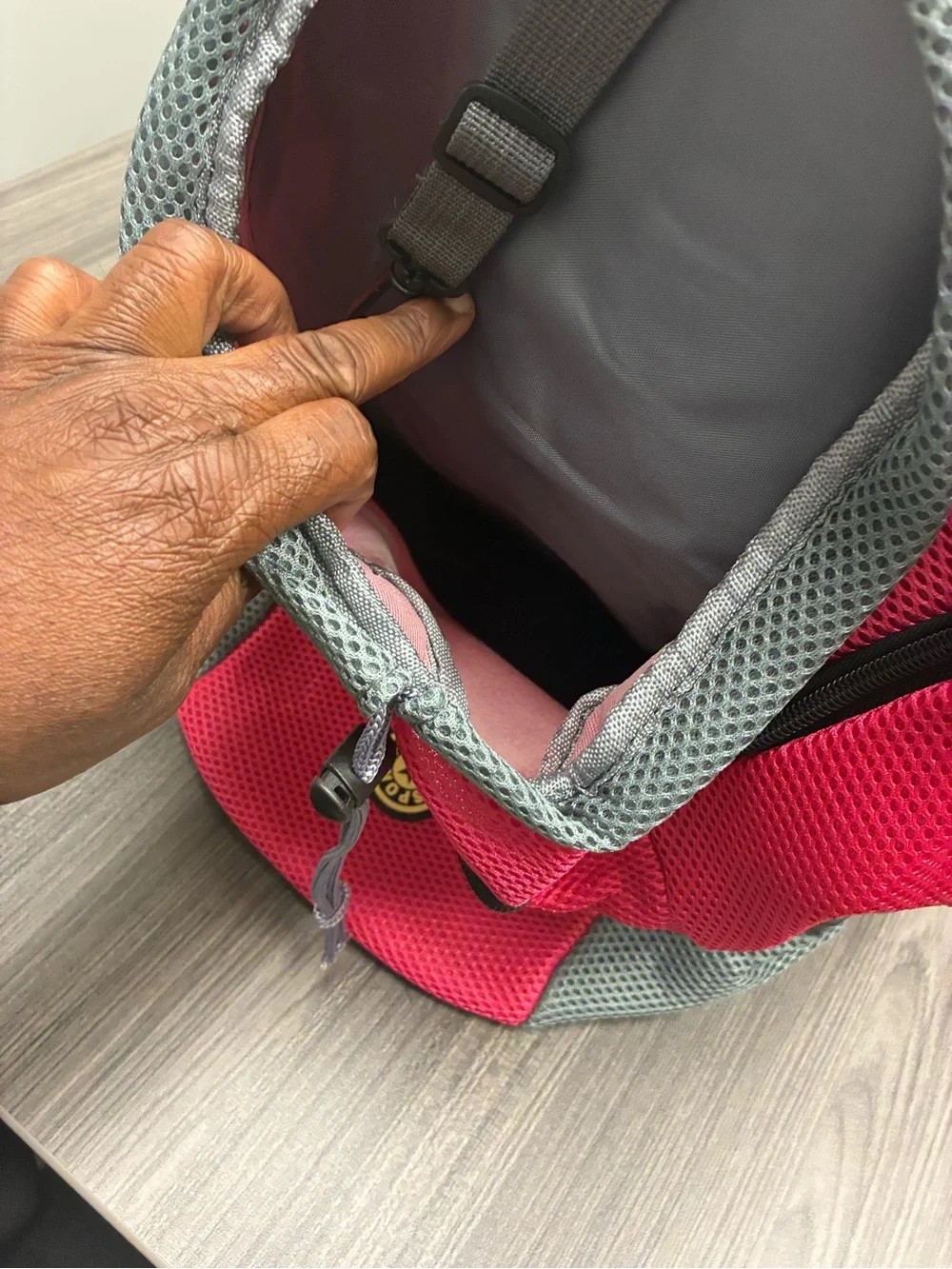 Sporto Pink and Gray Breathable Pet Carrier Backpack